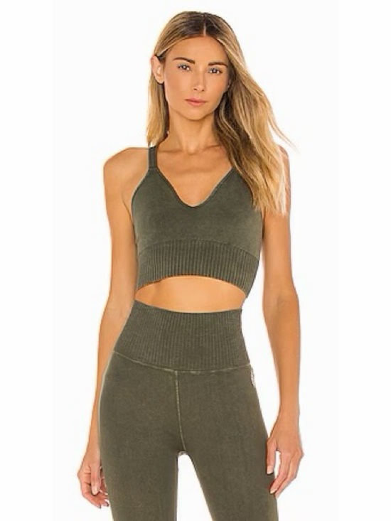 FP Movement by Free People Other - FP Movement by Free People Olive Green Crossback Ribbed Sports Bra
